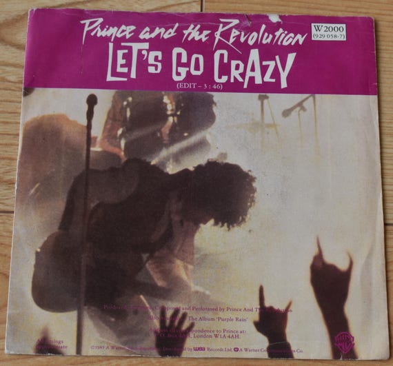 Prince & the Revolution - Let's Go Crazy / Take Me With U 1985 UK original vintage 7" Single 45 RPM Vinyl Record