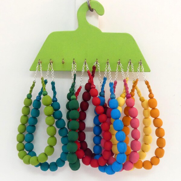 Colliers tour de cou en perles de tissu de cotons unis  avec 12 couleurs proposées