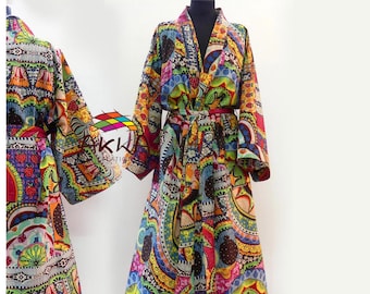 Longo kimono quimono roupão para homem ou mulher plus size verão robe quimono robe roupão de maternidade boho quimono robe, multi