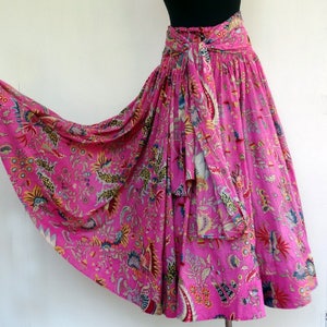 Pink and Multicolored Midi-length With Paisley Patterns in Cotton, 45 ...