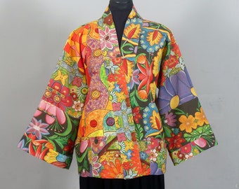 SHORT KIMONO jacket for men or women kimono short jacket lined cotton jacket Unisex jacket mid season jacket