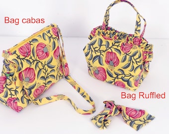 Nuova collezione di 2 borse duo perfette di stile e funzionalità con una borsa tote piccola e una borsa tote con volant