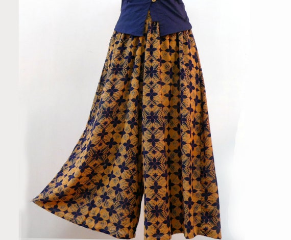 AMPLE TROUSERS Women's Pants in Cotton Slub Printed on a - Etsy