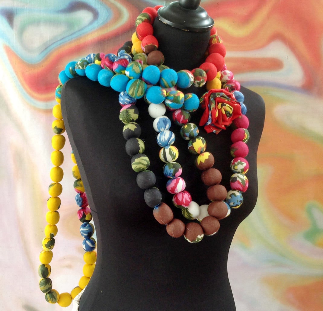 Collier Sautoir Vintage En Perles De Verre Multicolores - Argenté, Parfait état - Origine France