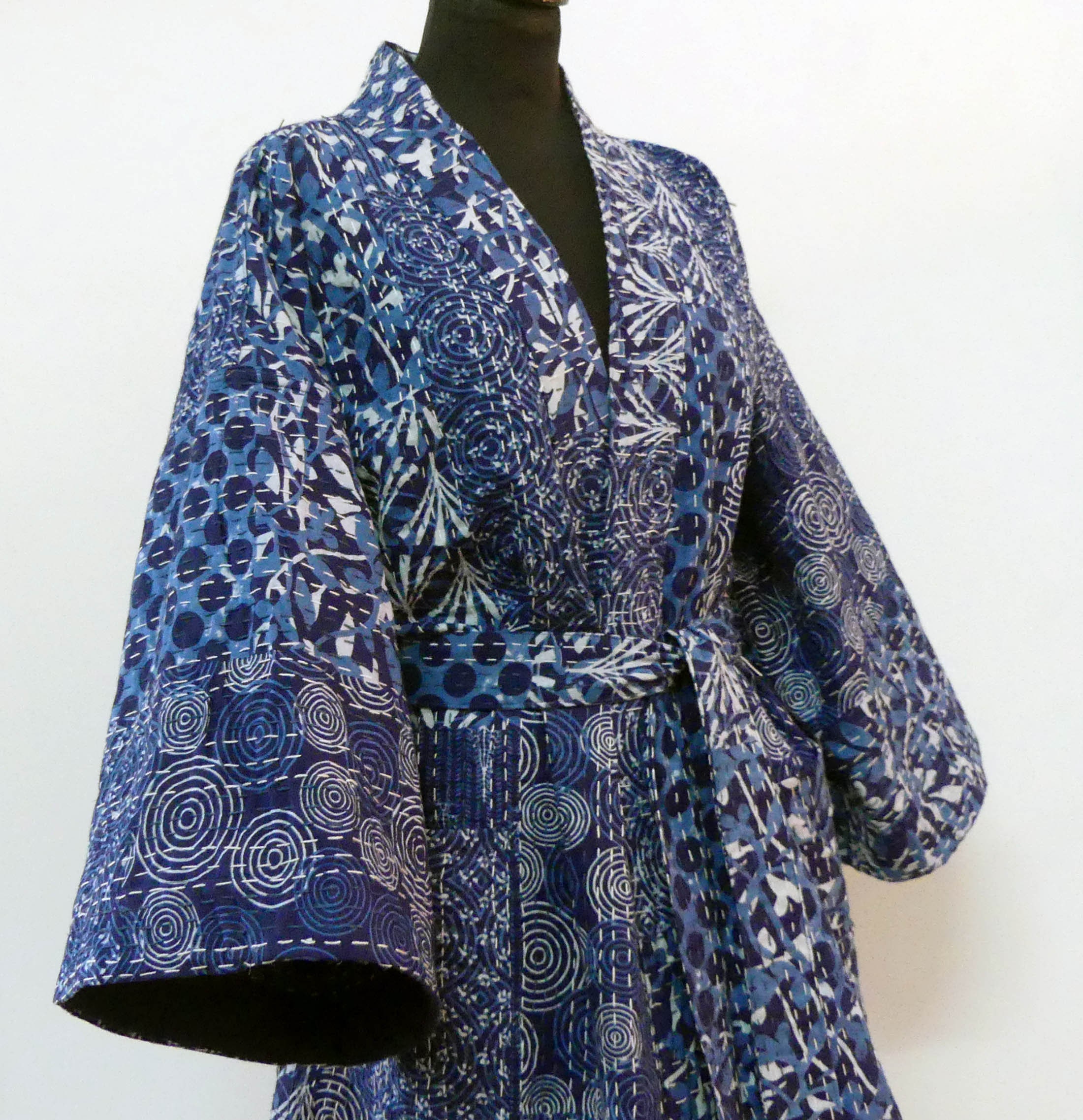 Long Kimono for Men or Women in Indigo and White Gaudri Cotton - Etsy UK