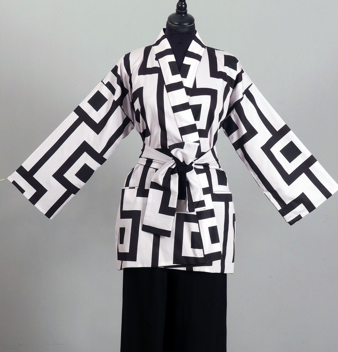 long-black-and-white-kimono-jacket-geometric-patterns-lined-with-plain
