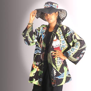 Unisex-Wende-Kimonojacke | 3/4-Baumwollbademantel mit Vogelmuster | Winter-Loungewear-Mantel | Boho-Wickeljacke mit Fledermausärmeln