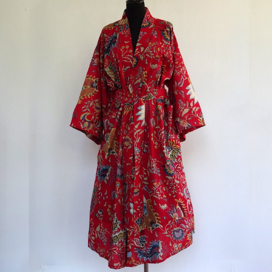 Men's or Women's Kimono Red and Multicolored Dressing - Etsy