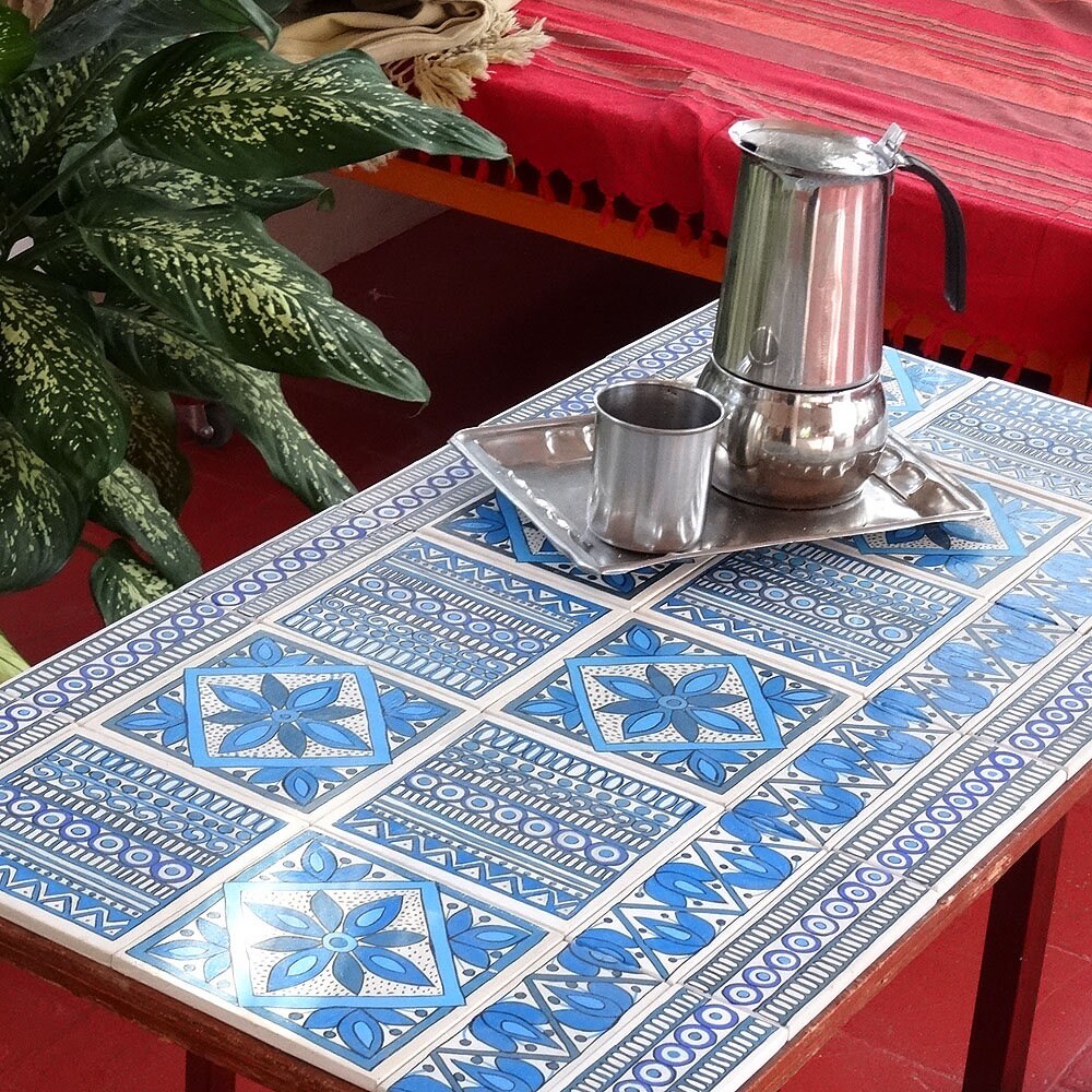 Azulejo de madera pintada para la parte superior de la mesa | Etsy