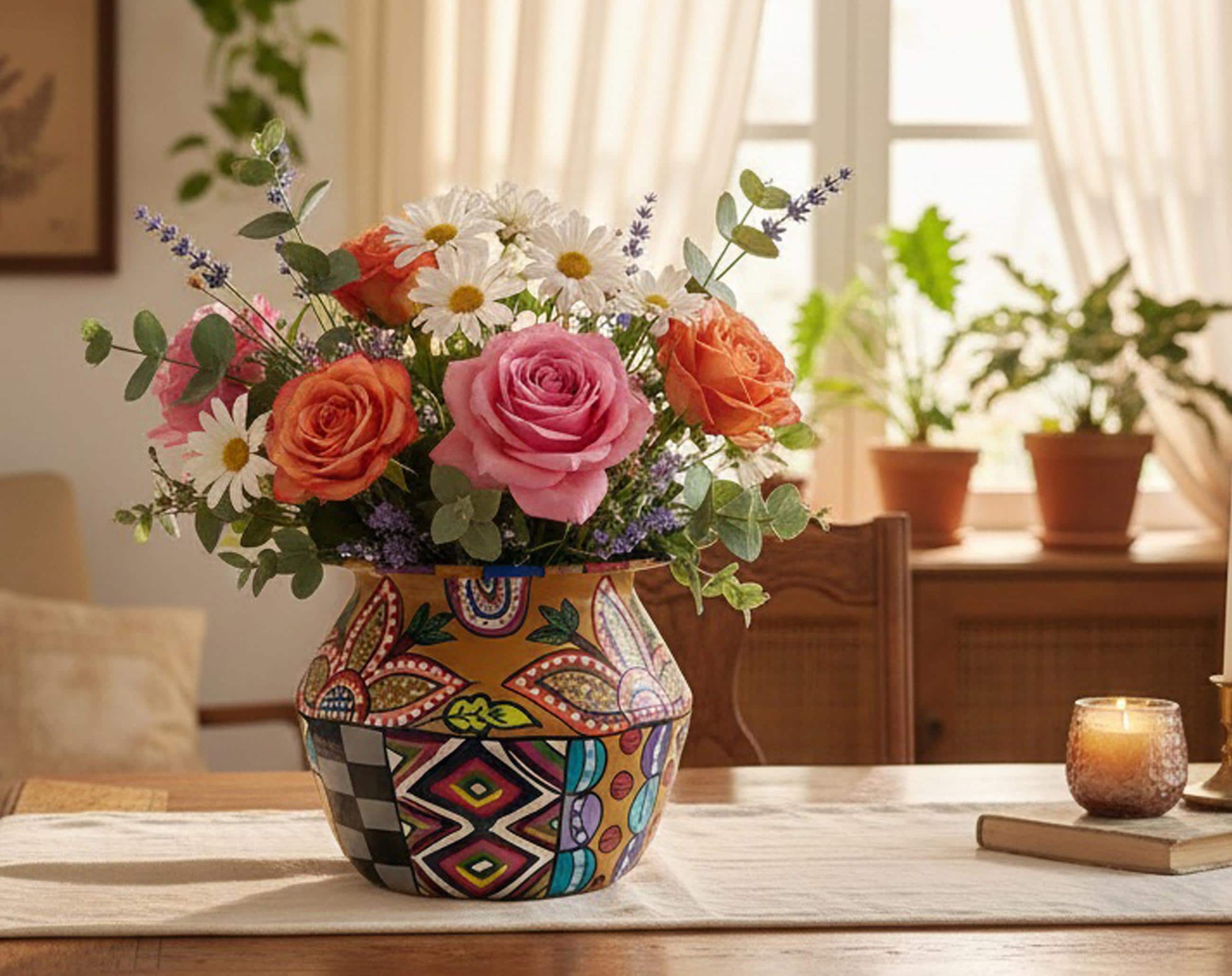 Pot Décoratif Boho avec Couvercle – EM Studio