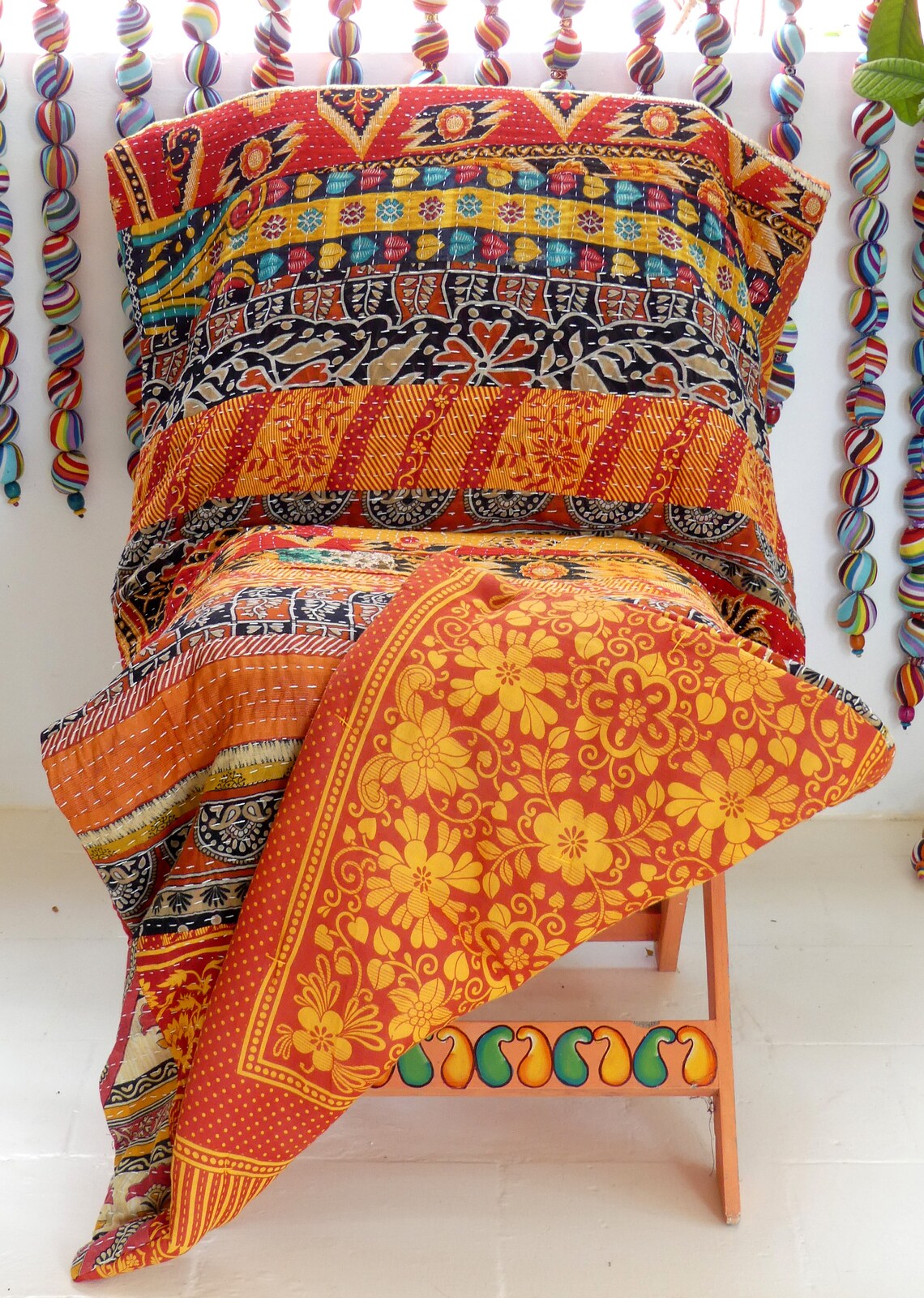 Plaid Rectangular Armchair Covers in Vintage Cotton Patchwork Etsy