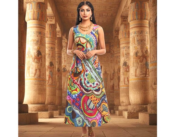 bohemian scarf dress Boho Scarf Dress in Multi M/L / Multi