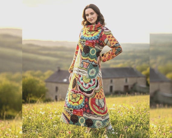 multi coloured festival dress JAYLEY High Neck Multi - Coloured Sequin Dress