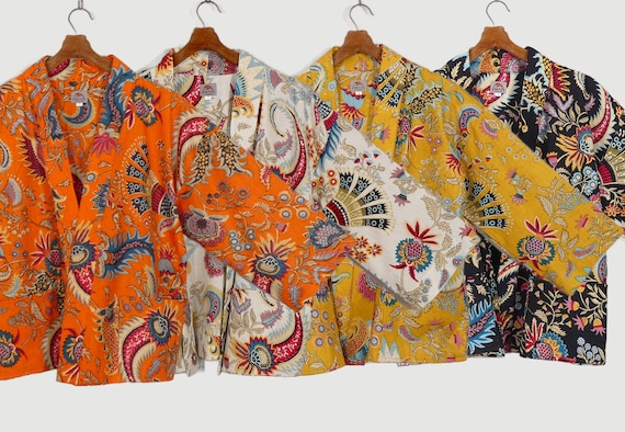 SHORT KIMONO Jacket for Men or Women Kimono Robe Short Jacket Multicolor Jacket Unisex Jacket Cotton Jacket Etsy