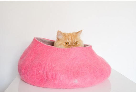 lit de chat, fuchsia rose, lit chat d'animaux familiers, chaud maison chien