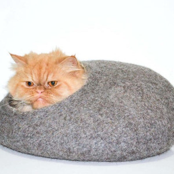 Cat cave, Pet bed, Cat bed, Cat house, Cat furniture, Pet furniture, Gift for pet, Grey cat bed, Puppy bed, Dog bed