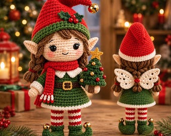 Christmas Elf Crochet Pattern PDF, Elf Amigurumi Pattern, Christmas Doll, Holiday Crochet Pattern