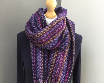cashmere shawl handwoven angora merino wool shawl Blanket scarf purple scarf