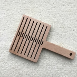 Weaving paddle, wooden warp winder, heddle for warping multiple threads onto a warping board or mill - a perfect gift for a weaver.