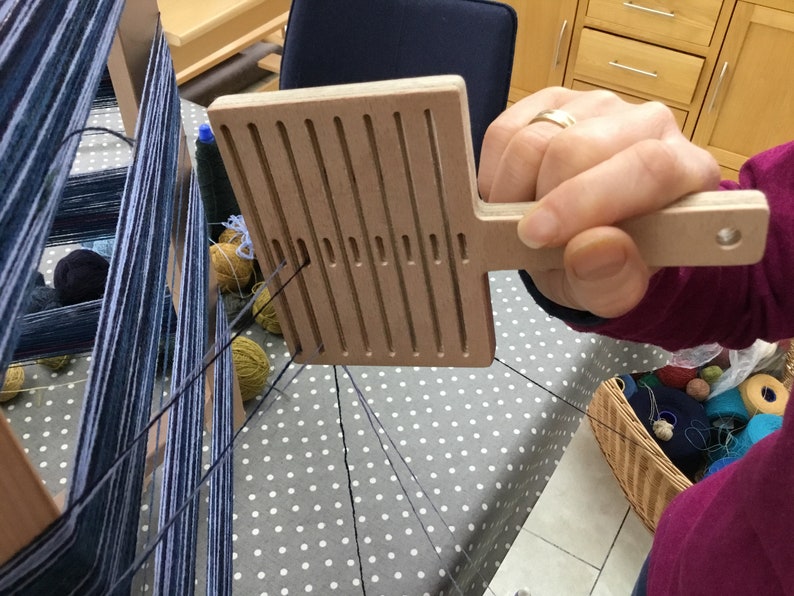 Weaving Paddle, Wooden Warp Winder, Heddle for Warping Multiple Threads