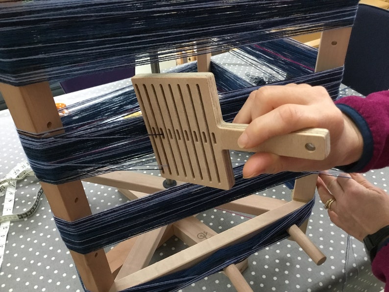 Weaving Paddle, Wooden Warp Winder, Heddle for Warping Multiple Threads