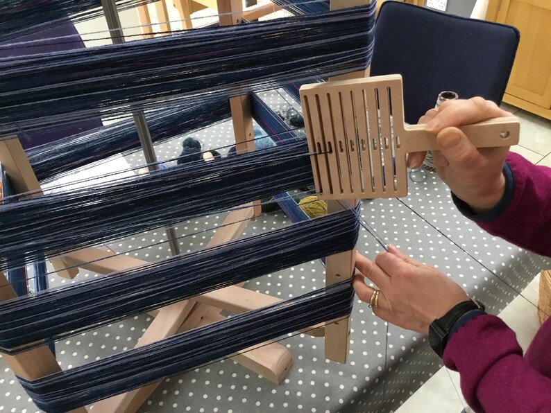 Weaving Paddle, Wooden Warp Winder, Heddle for Warping Multiple Threads