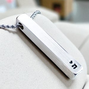 Hebrew Chai Necklace Sterling Silver Bar Pendant: Judaica Jewelry Spiritual Gift