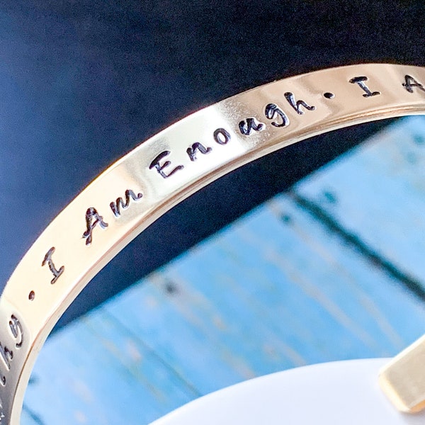 Encouraging gifts self love I Am Enough Bracelet You are enough affirmation jewelry Depression Anxiety Gifts