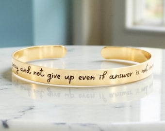 Engraved Custom Scripture Bracelet, Personalized Bible Verse Jewelry, Christian Quotes