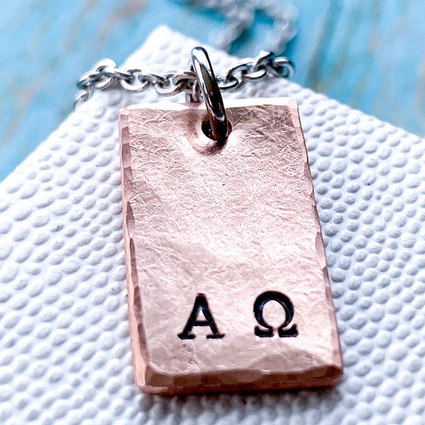 Alpha Omega Greek Letters Necklace Christian Religious gifts Bible verse Jesus jewelry Scripture Faith gift Hellenic Necklace Greek Style