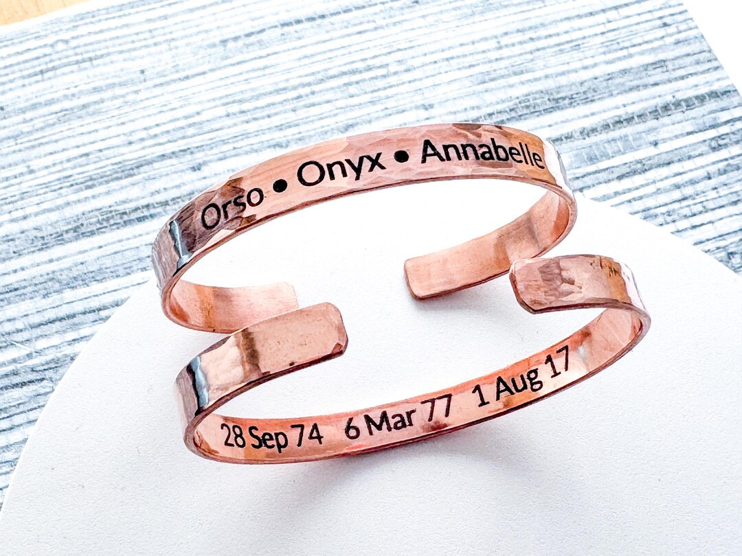 Custom Cuff Personalized Copper Cuff Bracelet, Custom Inside Engraved Bracelet ...
