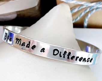 You made a difference gift, Retirement gifts for women, Inspirational jewelry, thank you keepsake, employee gift, appreciation gift