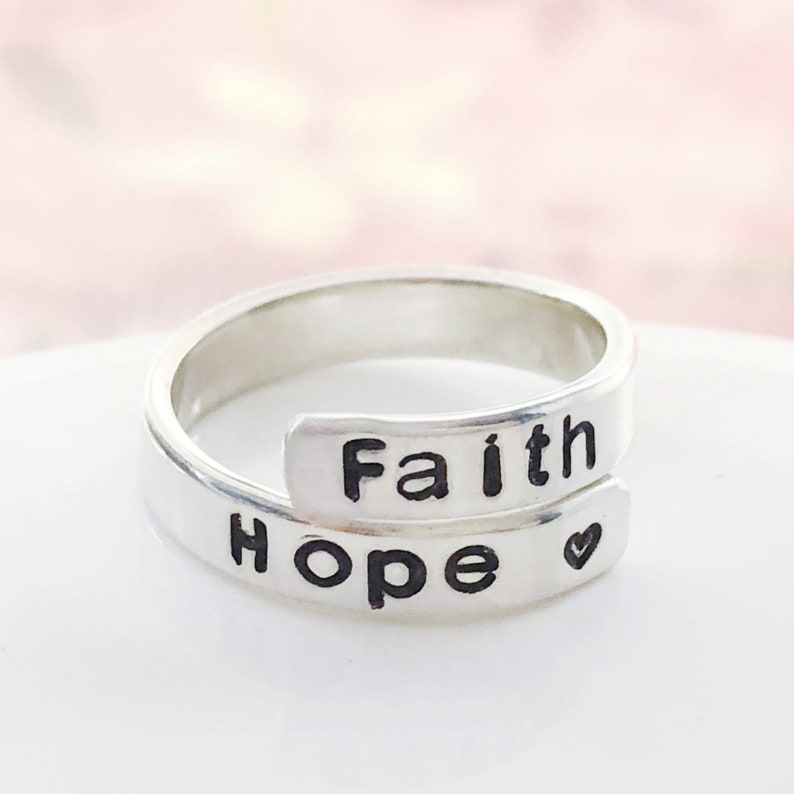 Faith Hope Love Ring Wrap Ring for Thumb Christian Jewelry Etsy