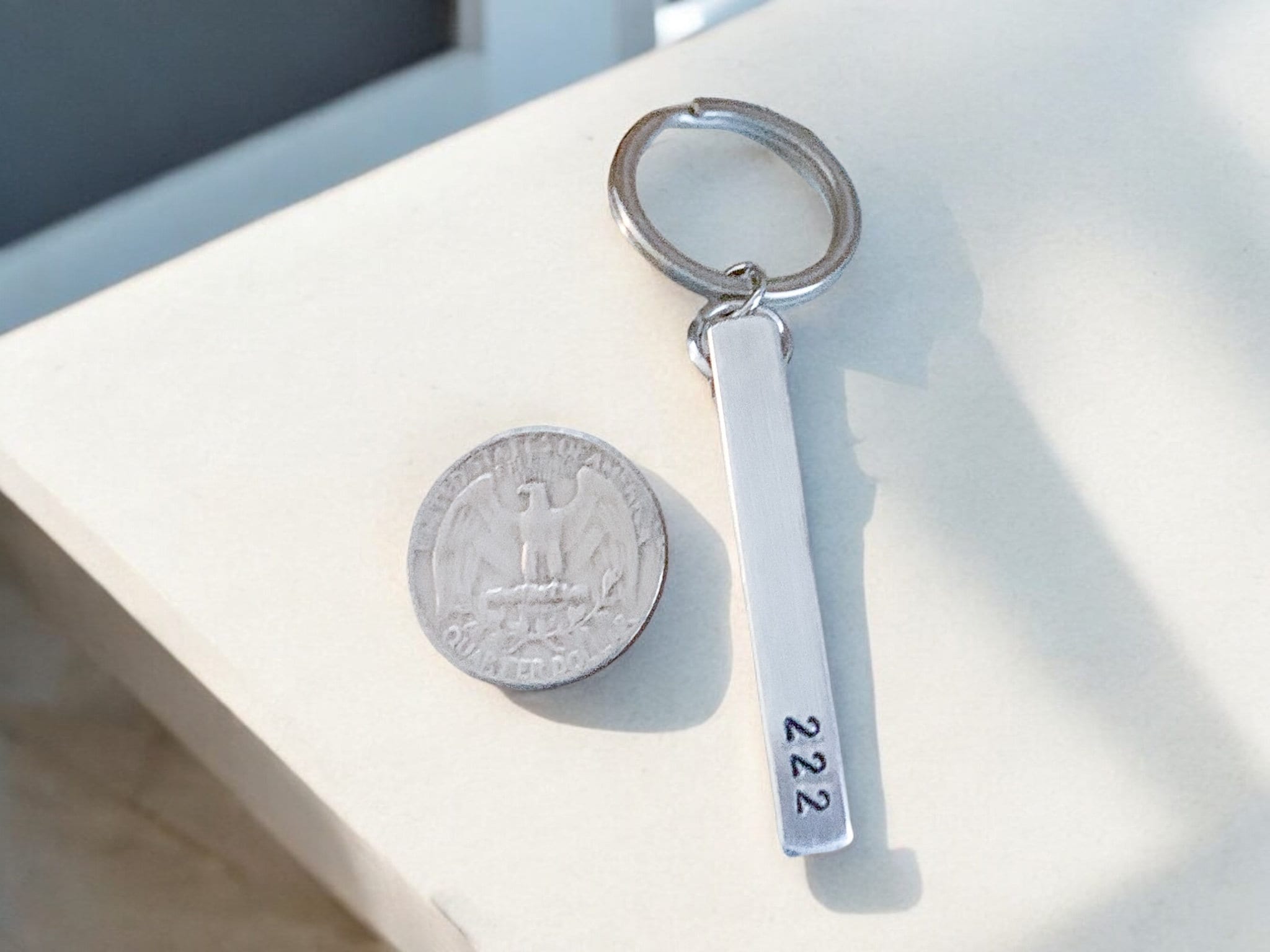 Lucky Number Keychain: Angel Number Spiritual Four Sided Bar Pendant ...