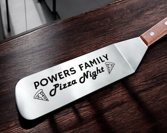 Custom Engraved Pizza Spatula: Personalized Family Pizza Night Gift