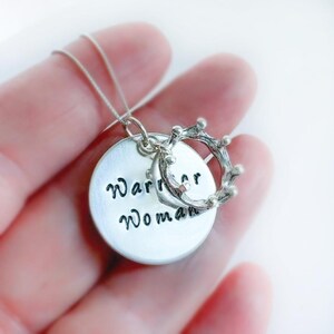 Warrior Woman Necklace, Strong Women Jewelry, Strength keepsake, Encouragement gift image 3