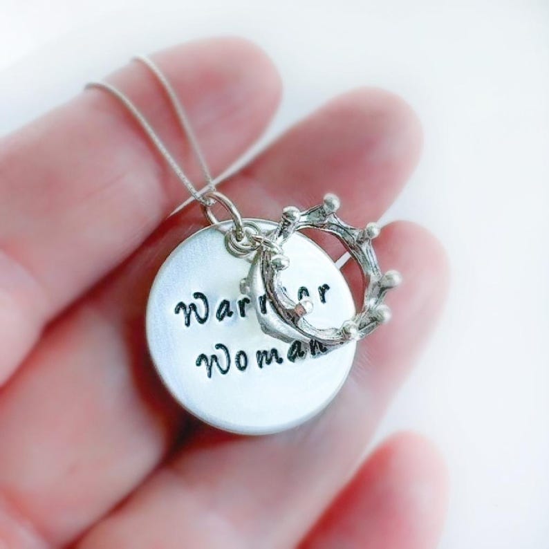 Warrior Woman Necklace, Strong Women Jewelry, Strength keepsake, Encouragement gift image 3