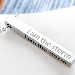 I Am the Storm Necklace Fate Whispers to the Warrior withstand the storm Warrior quote strength necklace Fearless motivational gift
