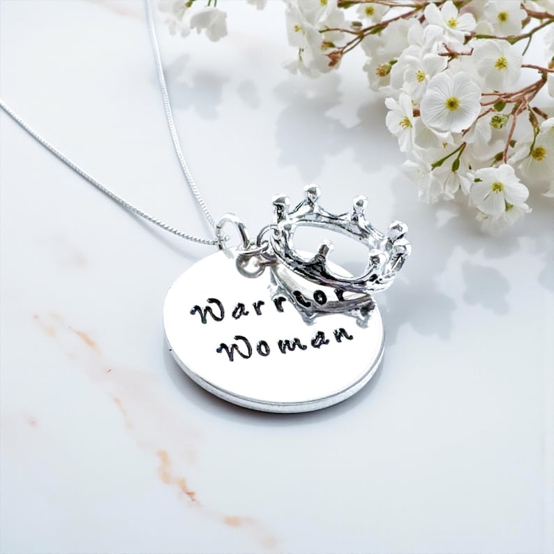 Warrior Woman Necklace, Strong Women Jewelry, Strength keepsake, Encouragement gift image 10