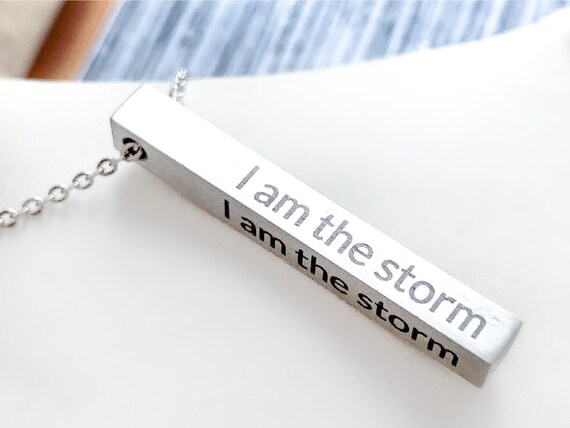 I Am the Storm Warrior Quote Storm Quote Necklace 