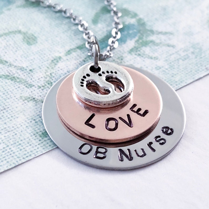 OB Nurse Gift Necklace Thank You Baby Delivery Nurse Labor Etsy