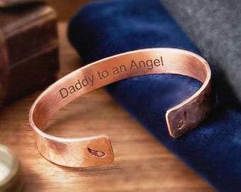 Memorial gift loss of child bracelet for dads, Daddy to an Angel Bereavement gift, Miscarriage gift for dad, Infant Loss for Bereaved