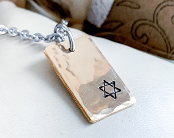 Star of David pendant, Magen David necklace, Judaica necklace, Jewish star pendant, Medallion necklace, Hebrew nameplate, Israel jewelry