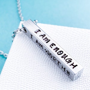 I am enough Necklace, I am Worthy necklace, Self Love Necklace, Anxiety Depression Motivation Necklace, Positive Affirmation image 10