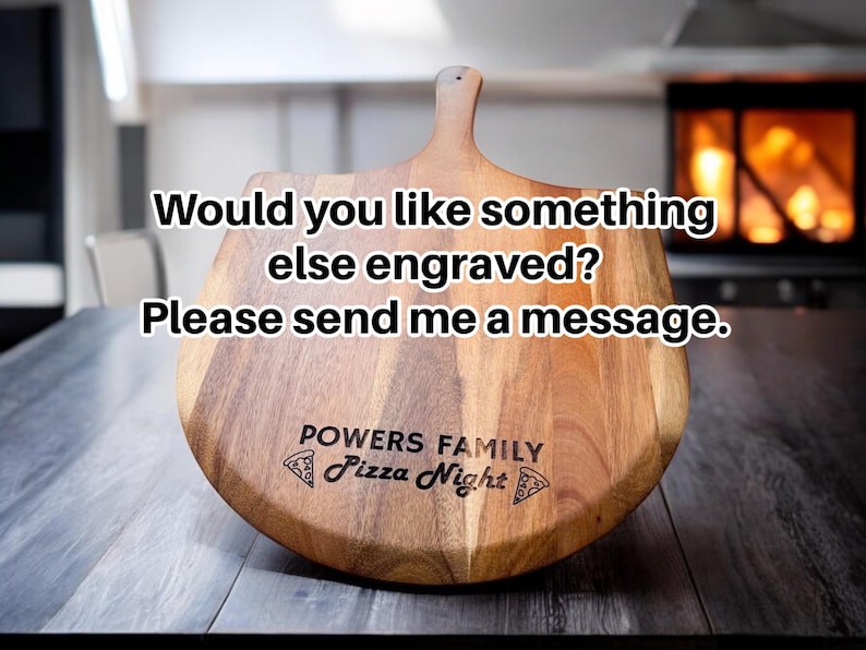 Engraved Acacia Wood Pizza Peel: Personalized Family Pizza Night Paddle ...