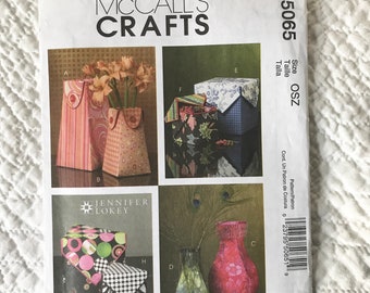McCall's Crafts Pattern M5065 - New, Uncut, Unused - Fabric Boxes & Vases - Home Decor - Desk Accessories