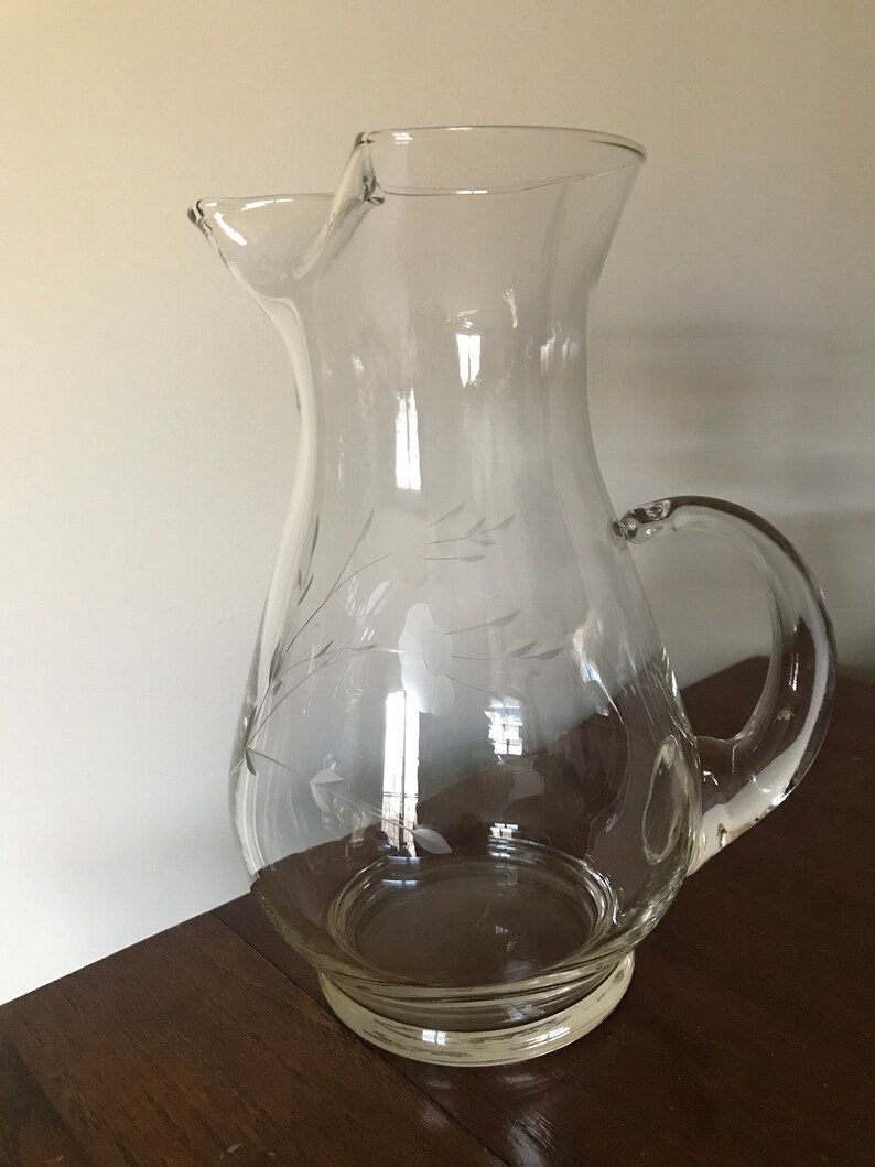 Princess House Etched Pitcher Heritage Collection 1970s Etsy