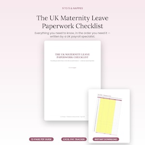 Lista di controllo per il congedo di maternità nel Regno Unito, strumento di monitoraggio dell'indennità di maternità obbligatoria, guida per specialisti delle buste paga (PDF + Excel)