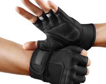 Guantes transpirables para gimnasio / Agarre acolchado para levantamiento de pesas y entrenamiento