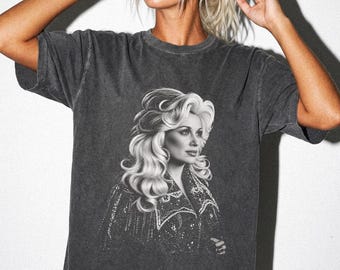 Dolly Parton Tribute Shirt, Vintage Country Music Legend Portrait Tee, Retro Dolly Graphic T-Shirt, Country Music Lover Gift